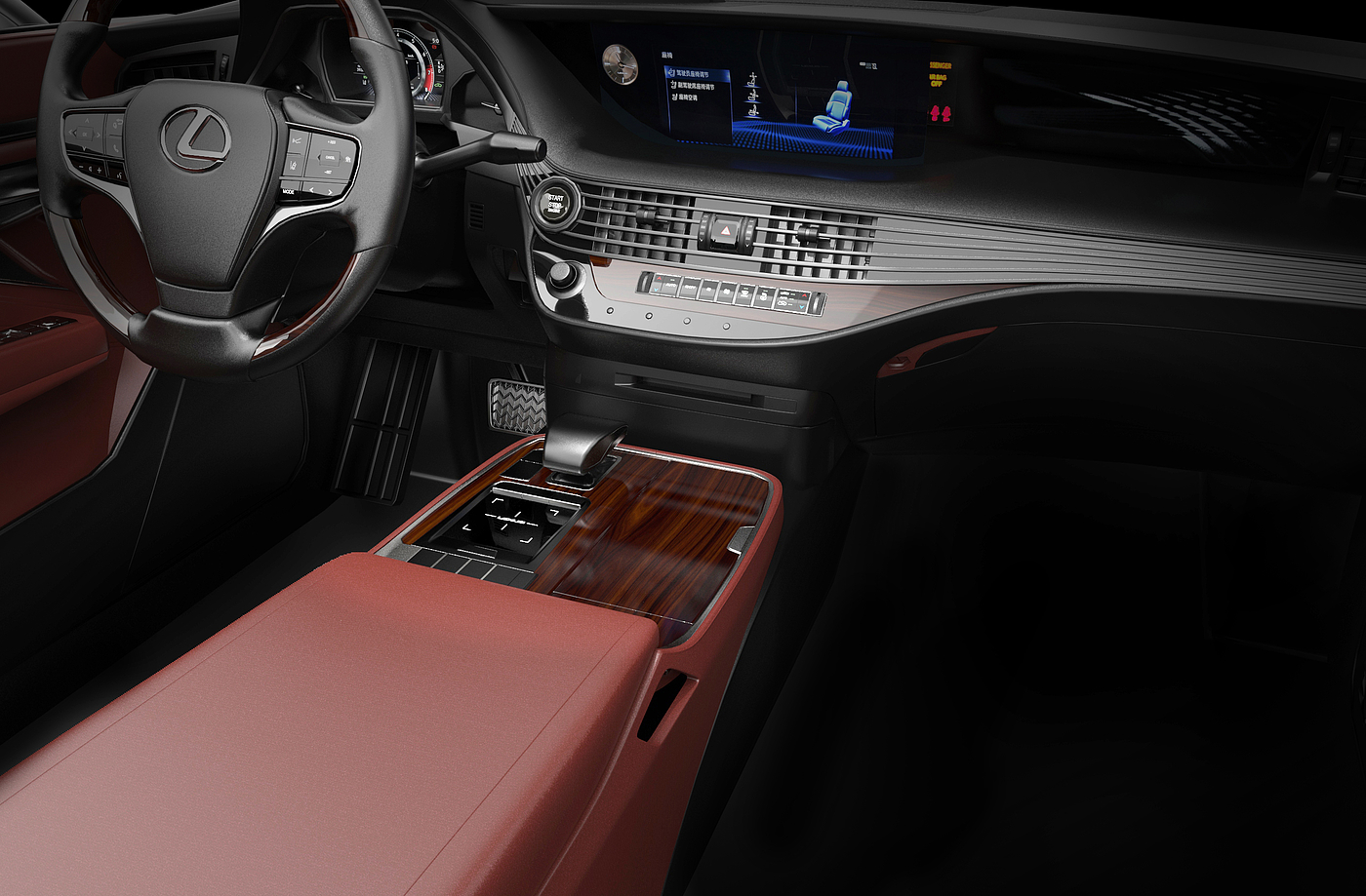 automobile，Interior，LEXUS，Render，