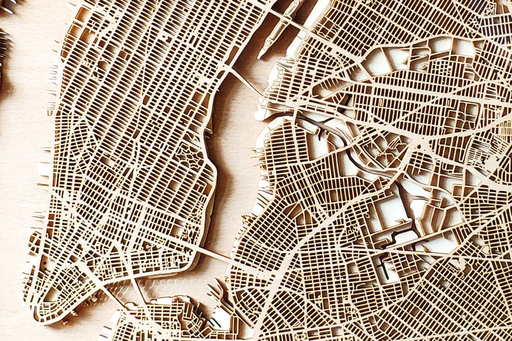 Wall art，Urban forest map，Hanging picture，Map，Laser engraving，