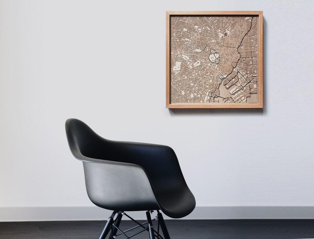 Wall art，Urban forest map，Hanging picture，Map，Laser engraving，