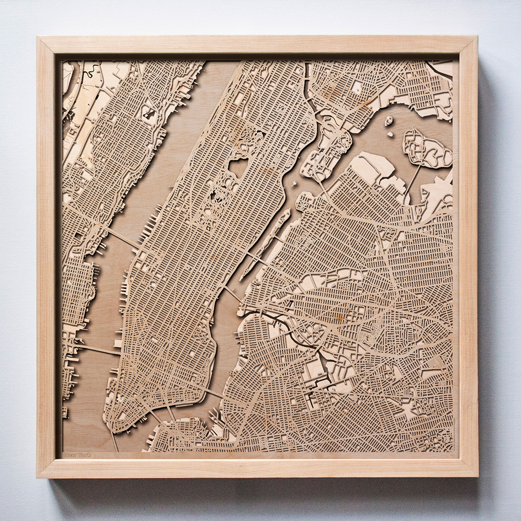 Wall art，Urban forest map，Hanging picture，Map，Laser engraving，