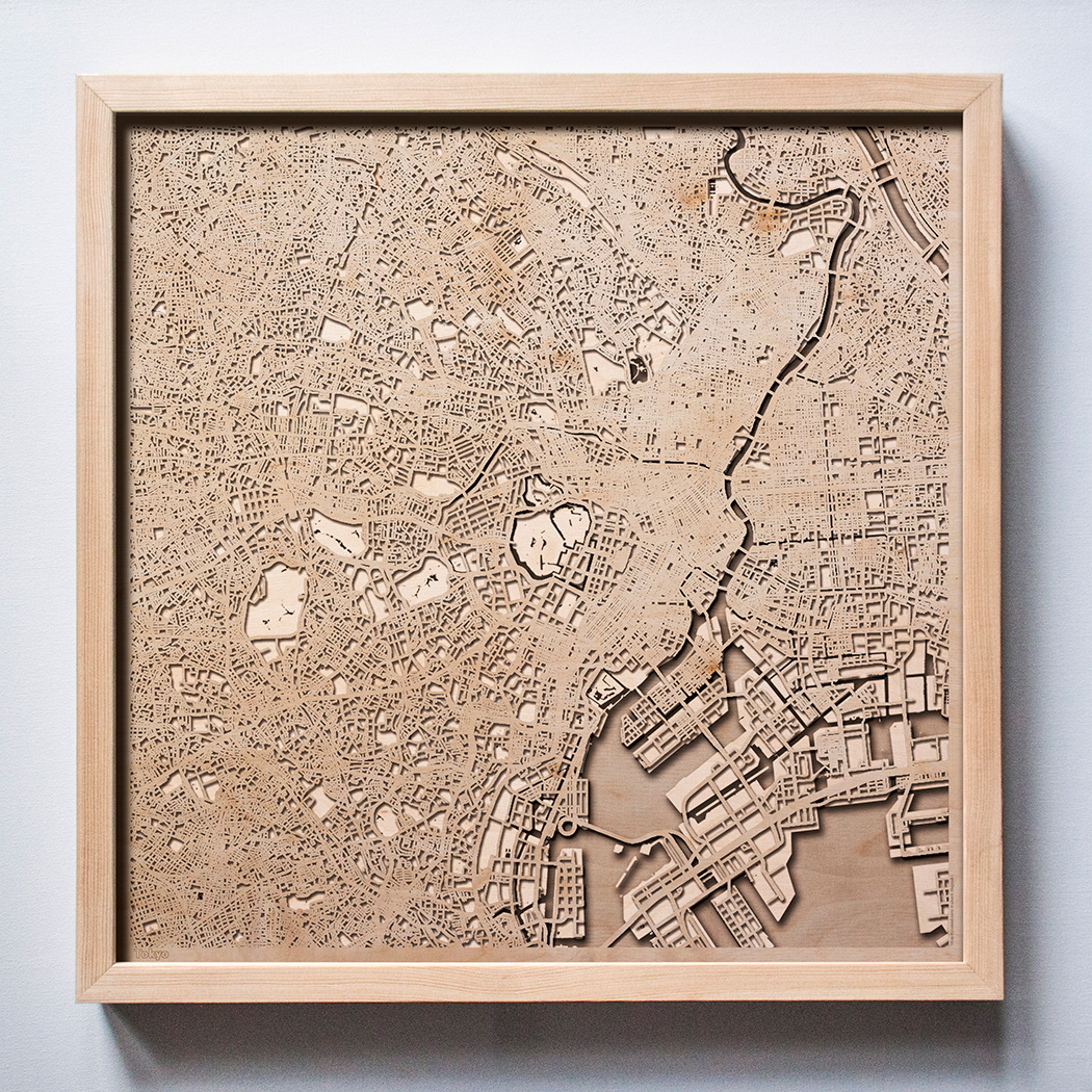 Wall art，Urban forest map，Hanging picture，Map，Laser engraving，