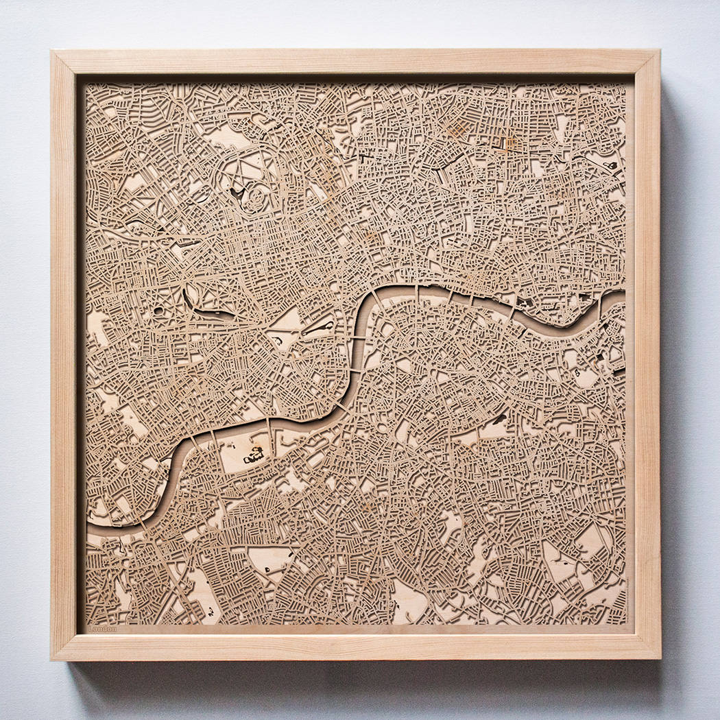 Wall art，Urban forest map，Hanging picture，Map，Laser engraving，