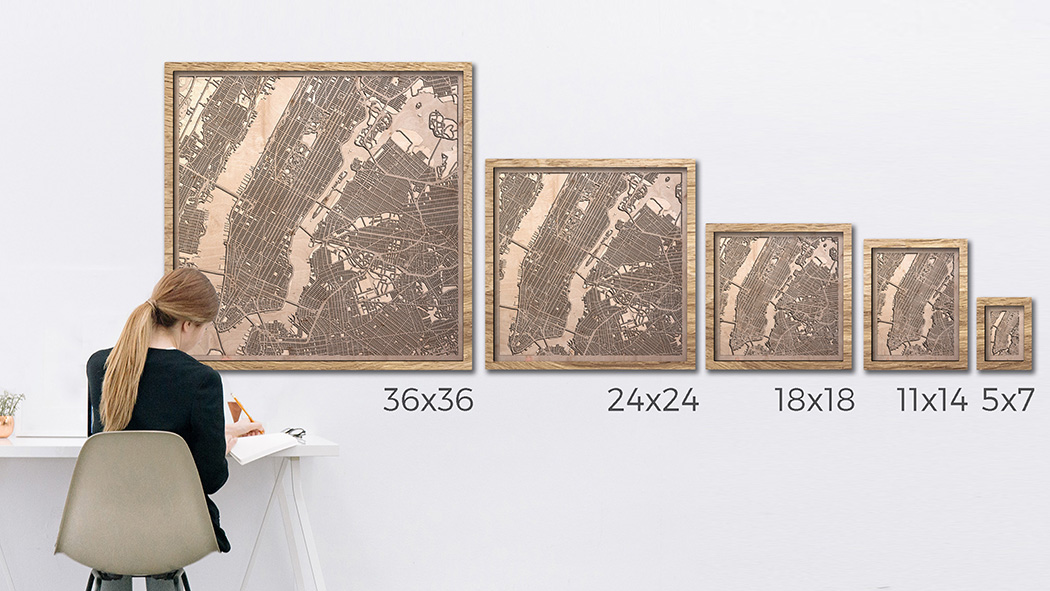Wall art，Urban forest map，Hanging picture，Map，Laser engraving，