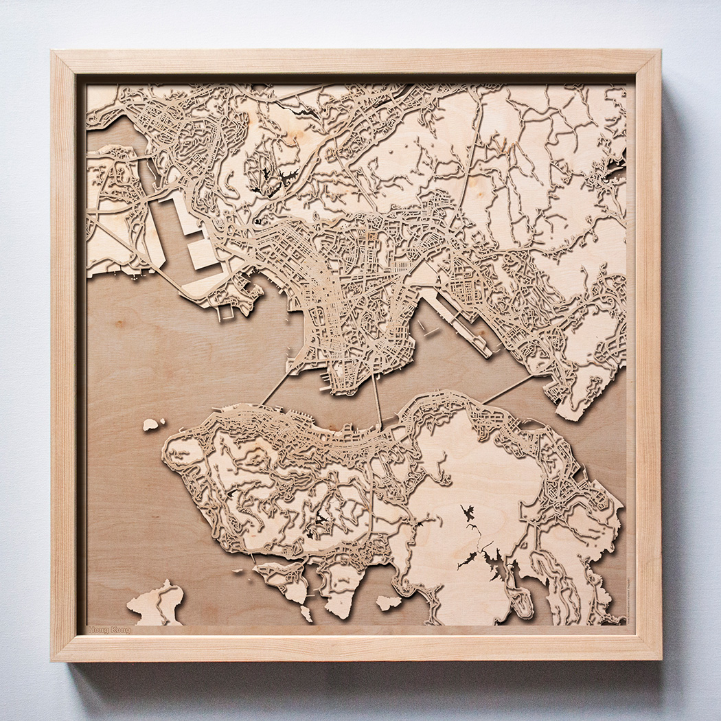 Wall art，Urban forest map，Hanging picture，Map，Laser engraving，