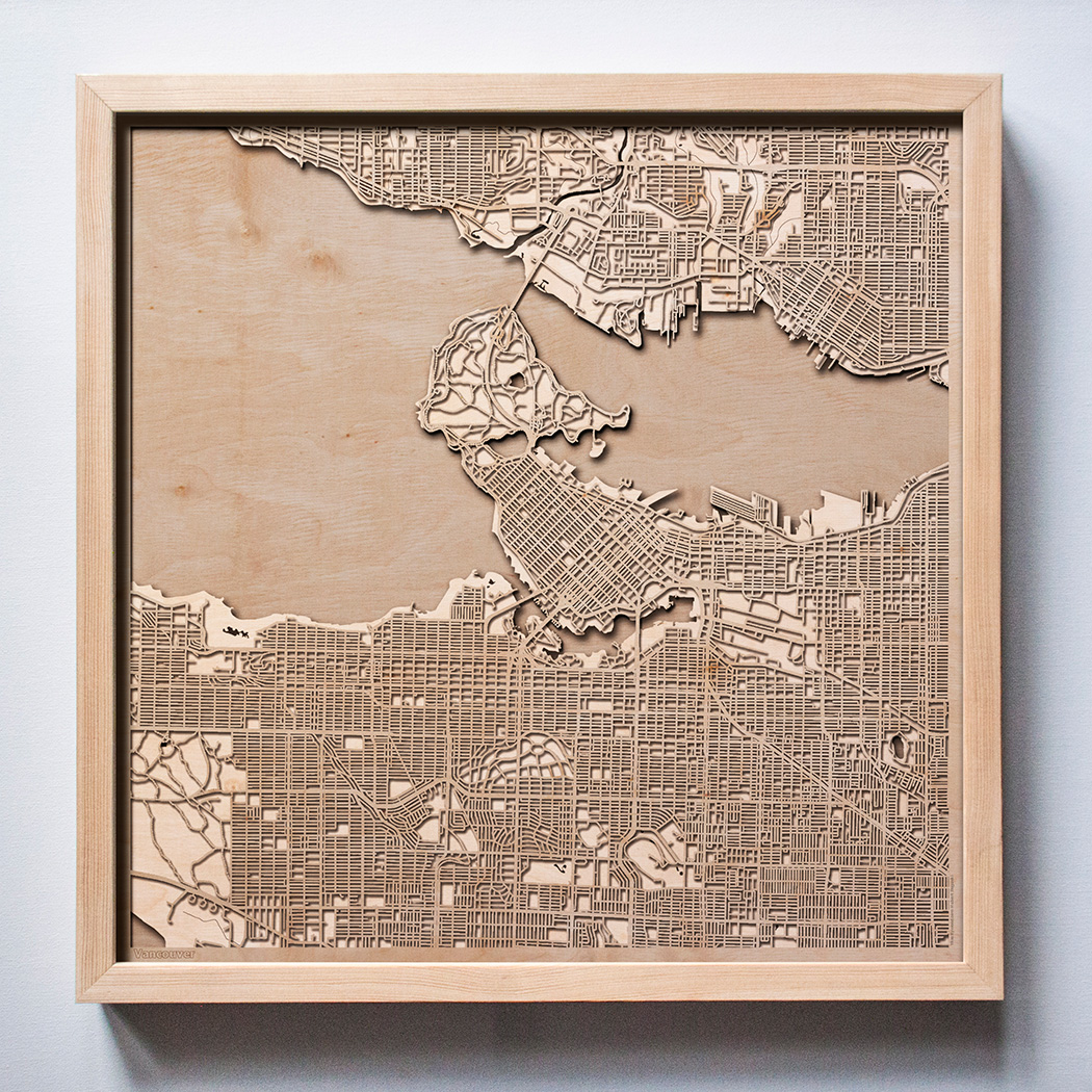 Wall art，Urban forest map，Hanging picture，Map，Laser engraving，