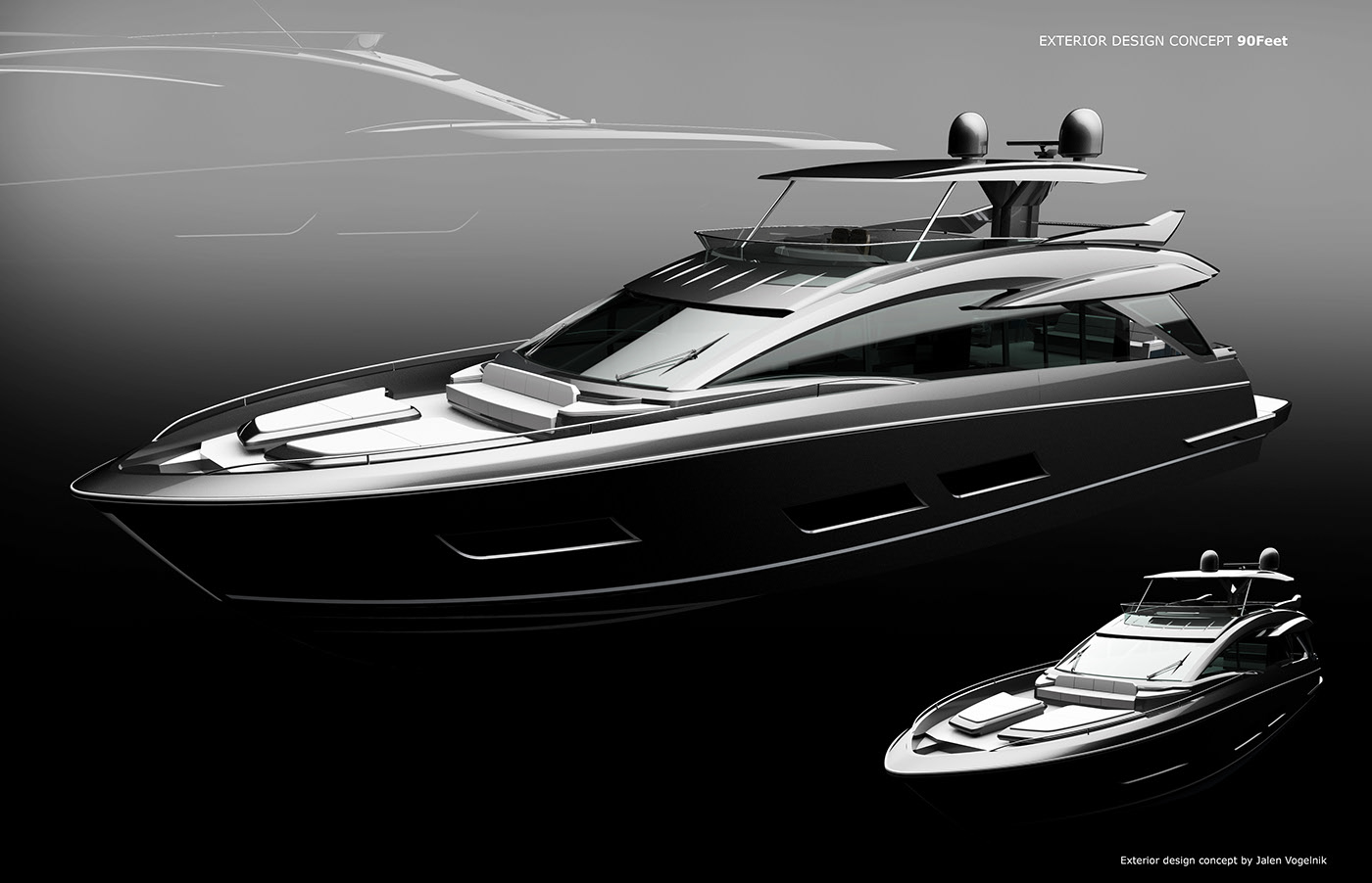 aquatic，Motor yacht，90 feet，Conceptual，