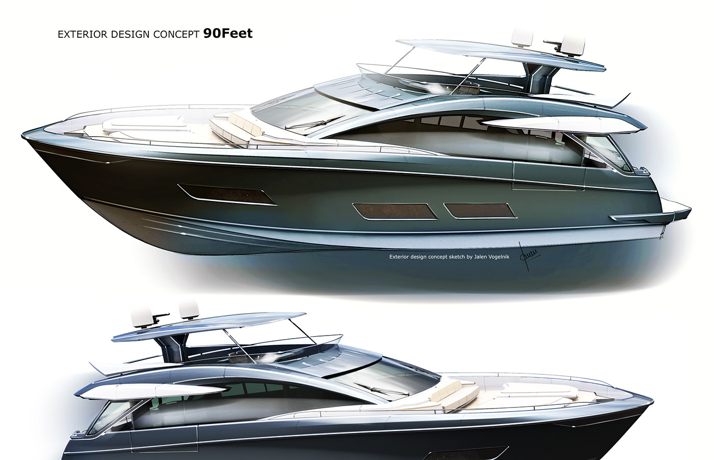 aquatic，Motor yacht，90 feet，Conceptual，