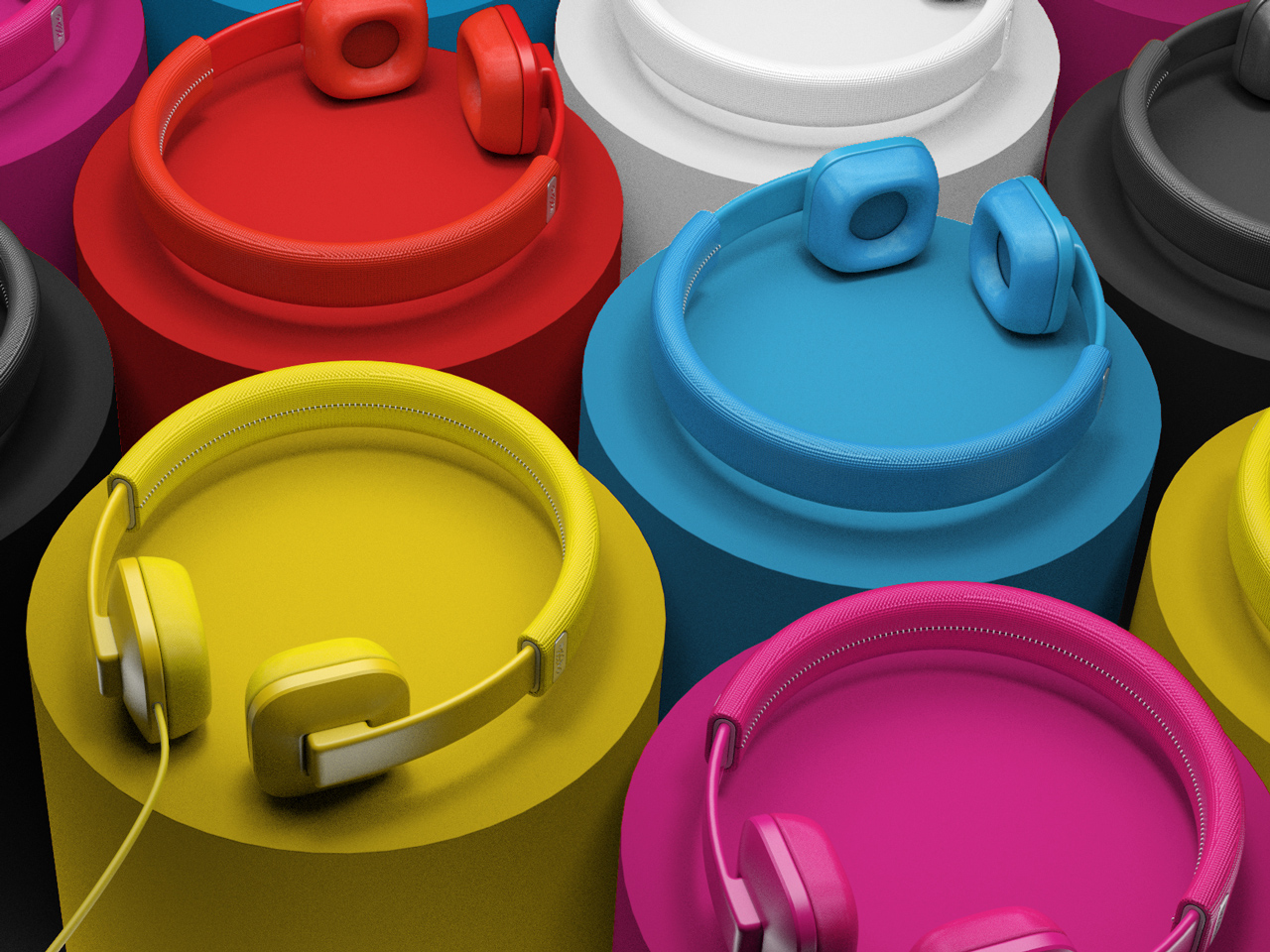 speaker，Earplugs，Vray rendering，audio frequency，Fashion brand，headset，