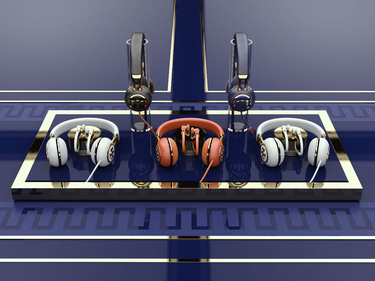 speaker，Earplugs，Vray rendering，audio frequency，Fashion brand，headset，