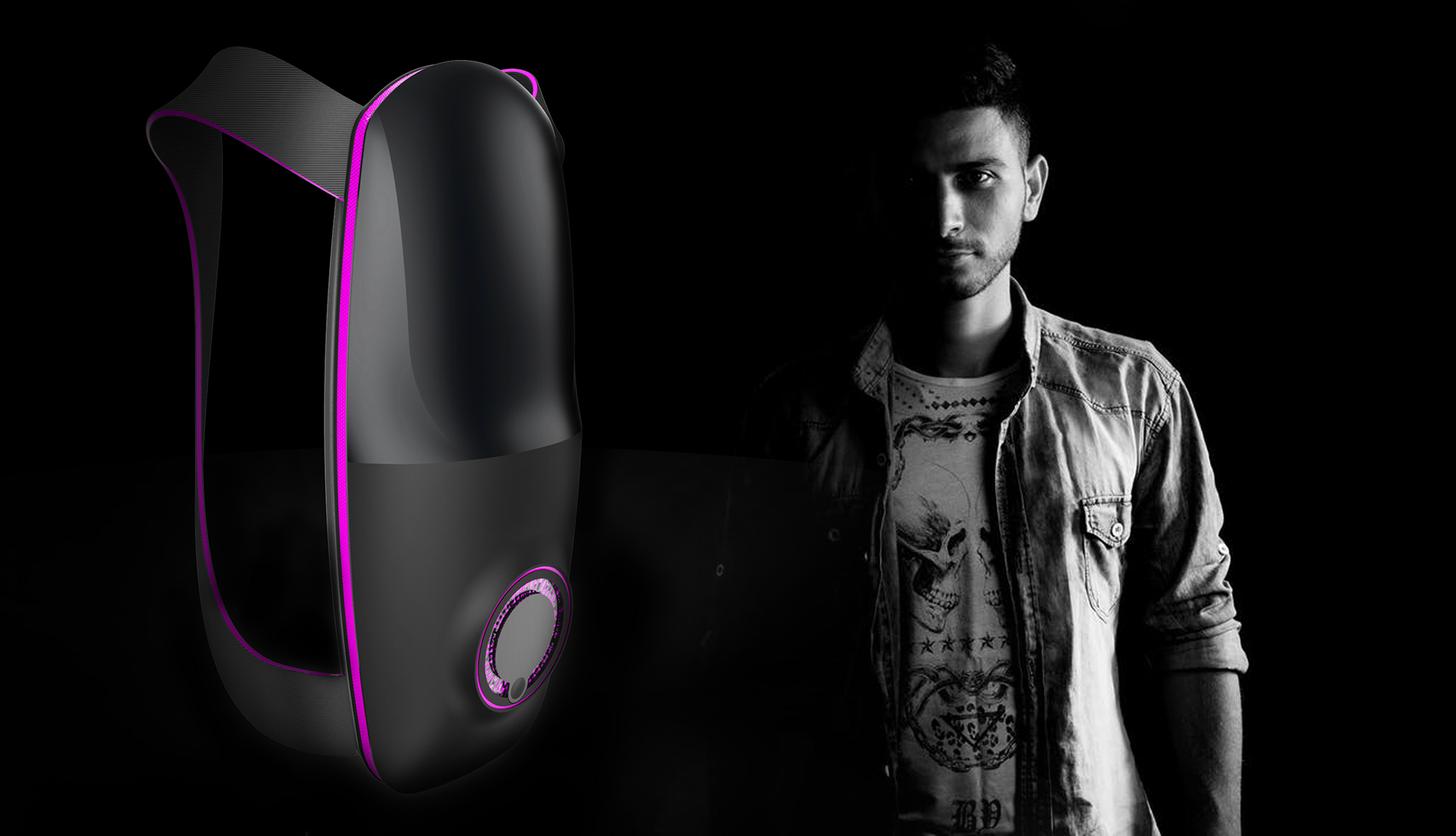 VR computer bag，black，industrial design，Backpack，Virtual reality computer backpack，knapsack，