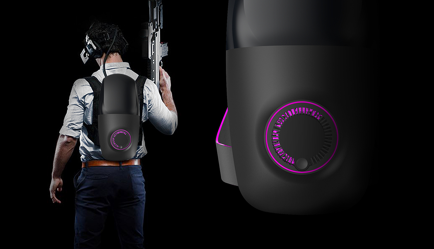VR computer bag，black，industrial design，Backpack，Virtual reality computer backpack，knapsack，