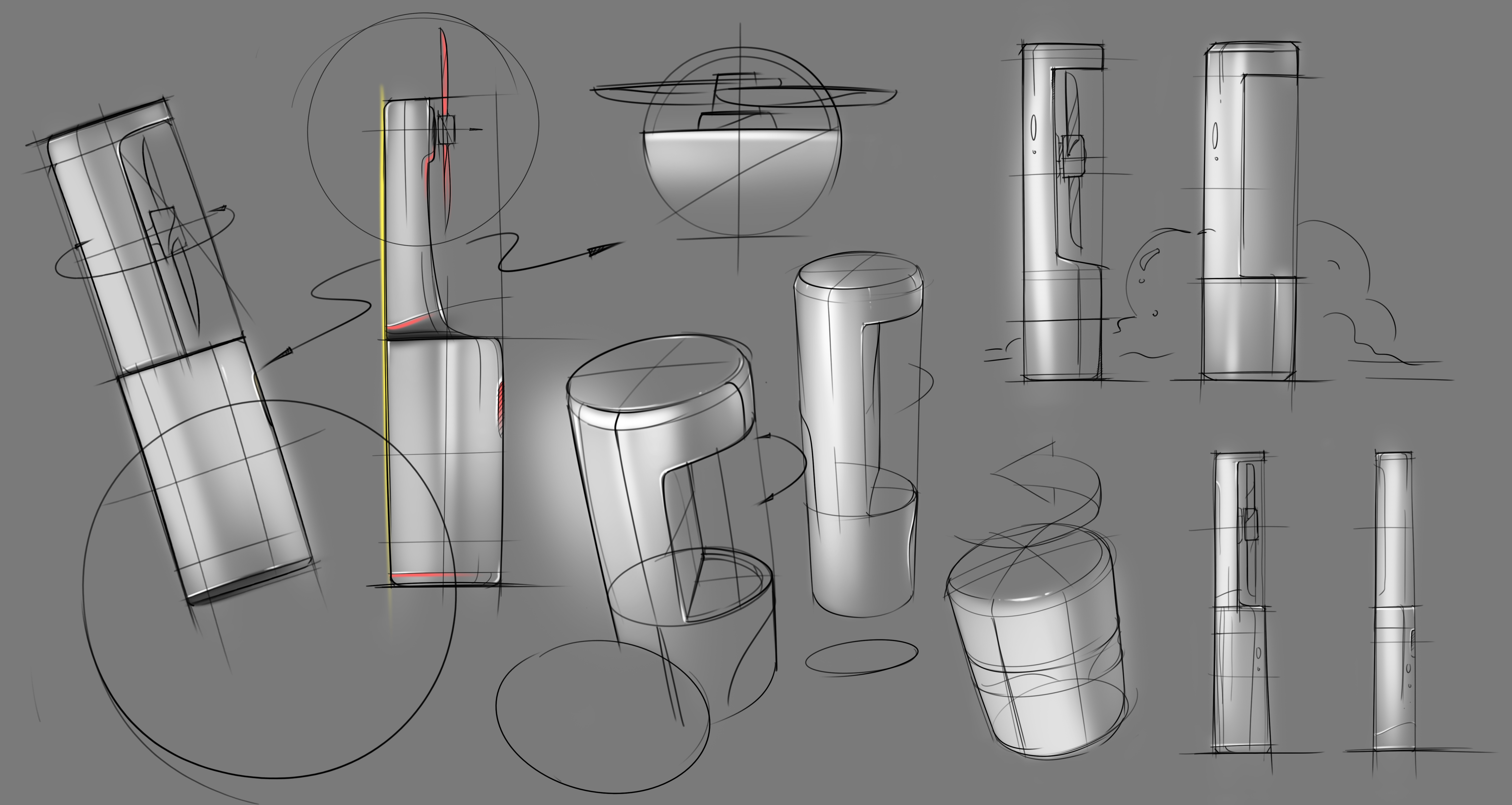 Hand drawn，Product renderings，wacom ，Electric drawing，