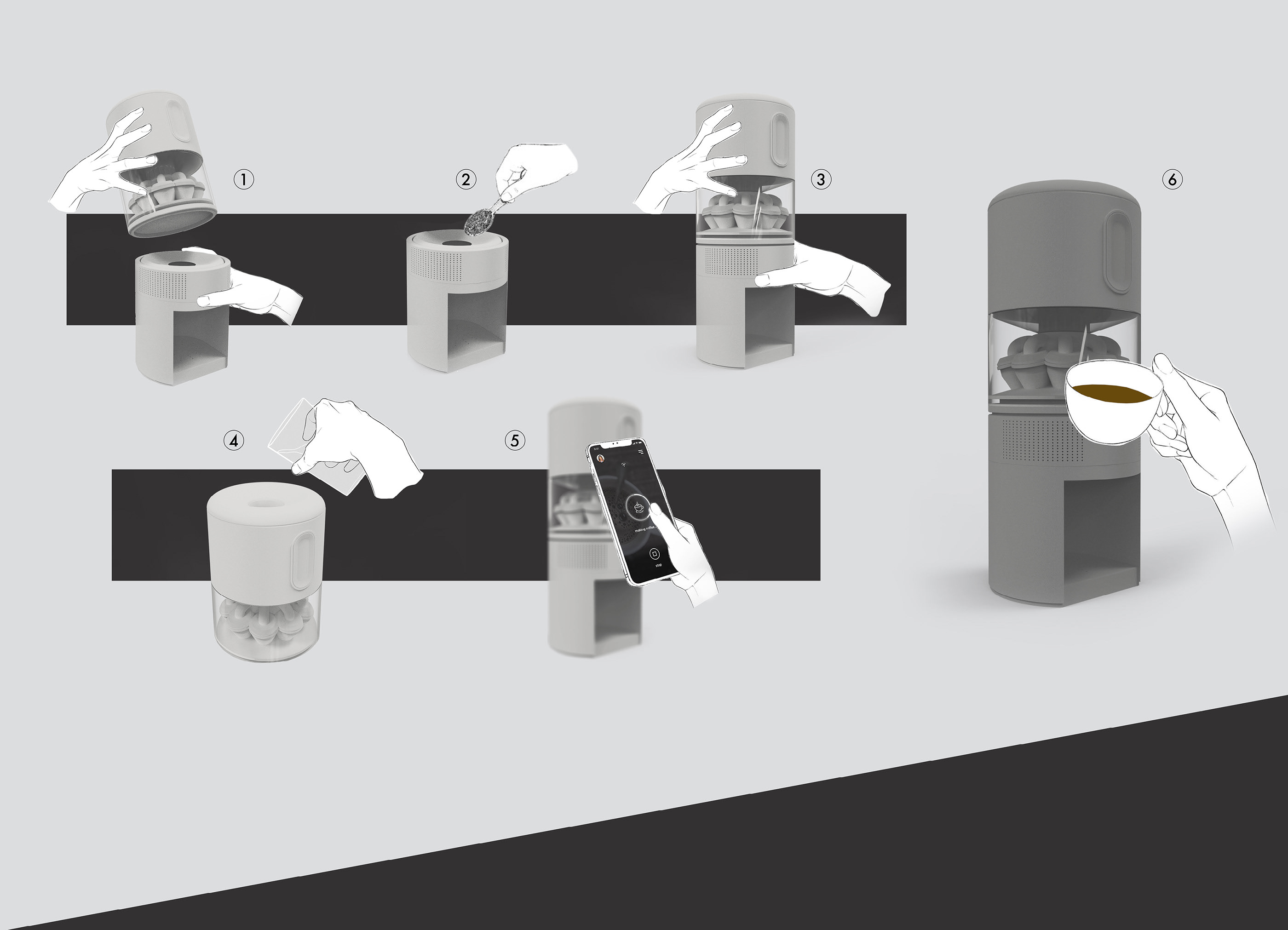 AROMA -，Coffee machine，black，