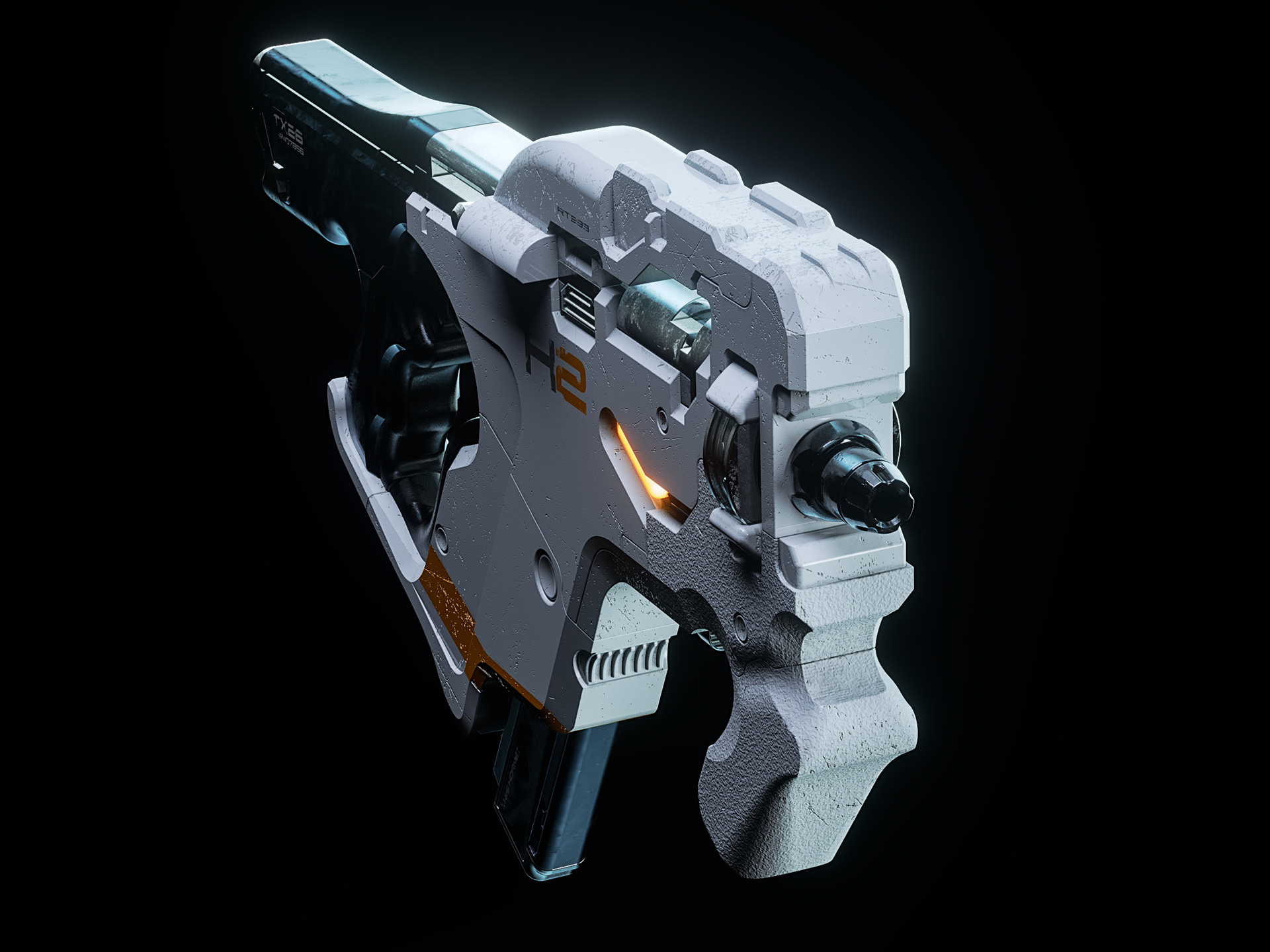 3D rendering，Weapon design，Mass Effect M-25，