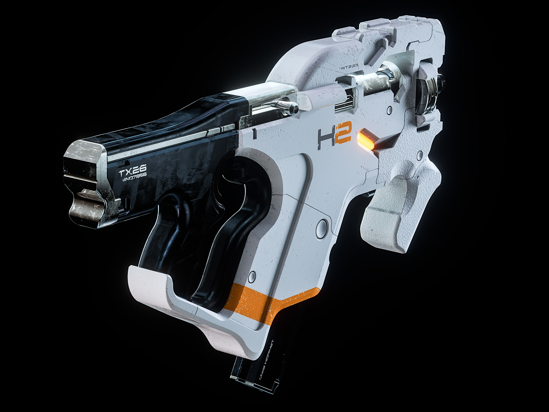 3D rendering，Weapon design，Mass Effect M-25，