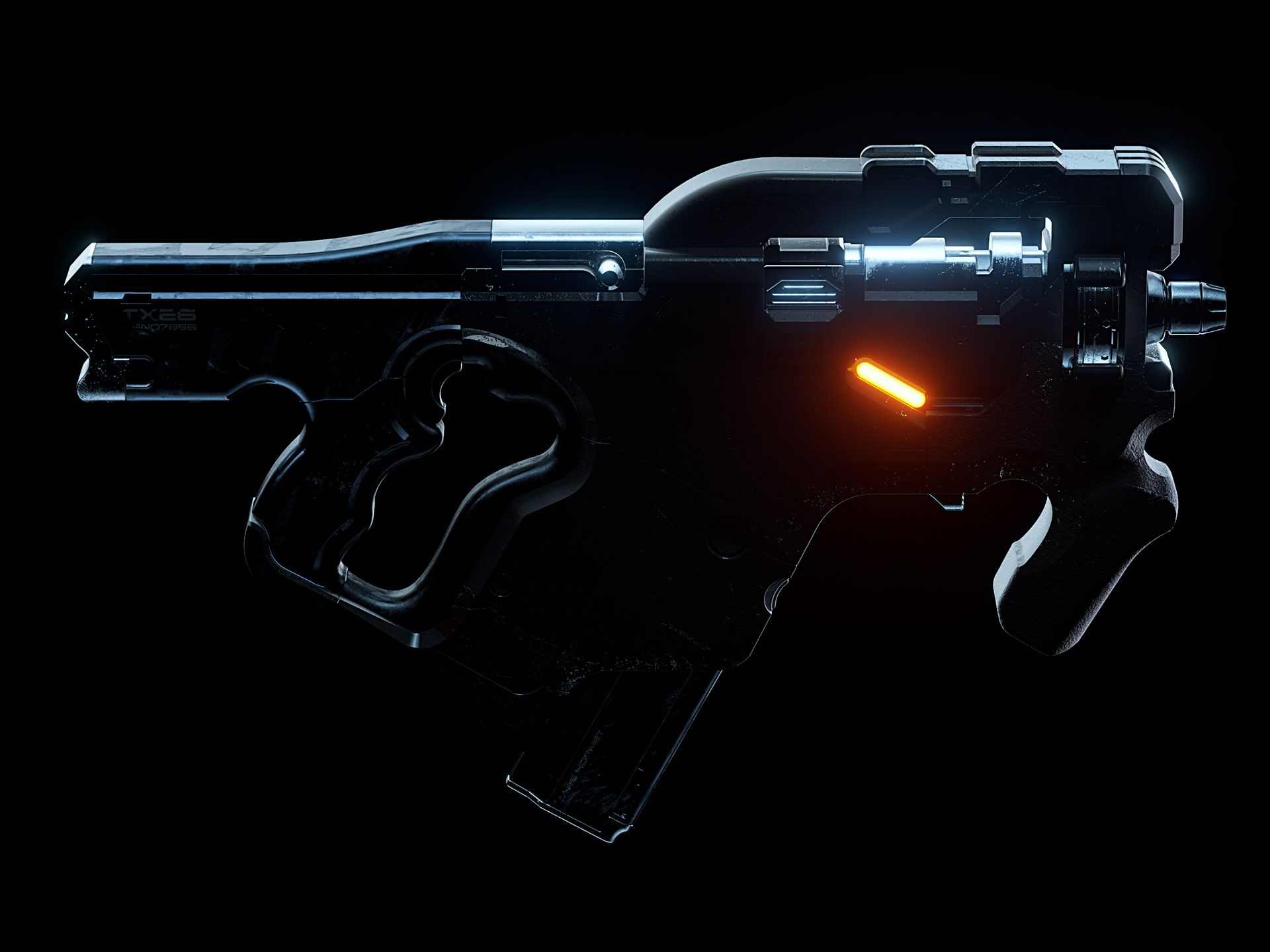 3D rendering，Weapon design，Mass Effect M-25，