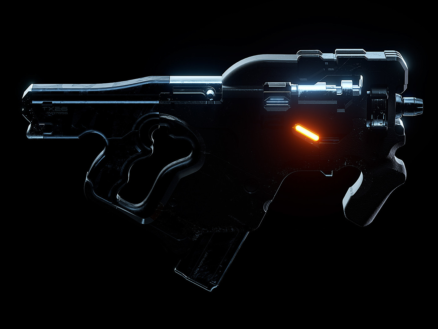 3d渲染，武器设计，Mass Effect M-25，