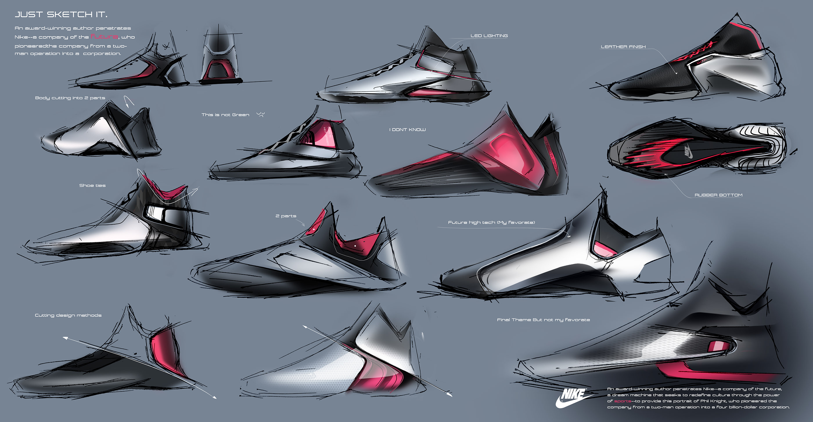 conceptual design，sneakers，Hand drawn，