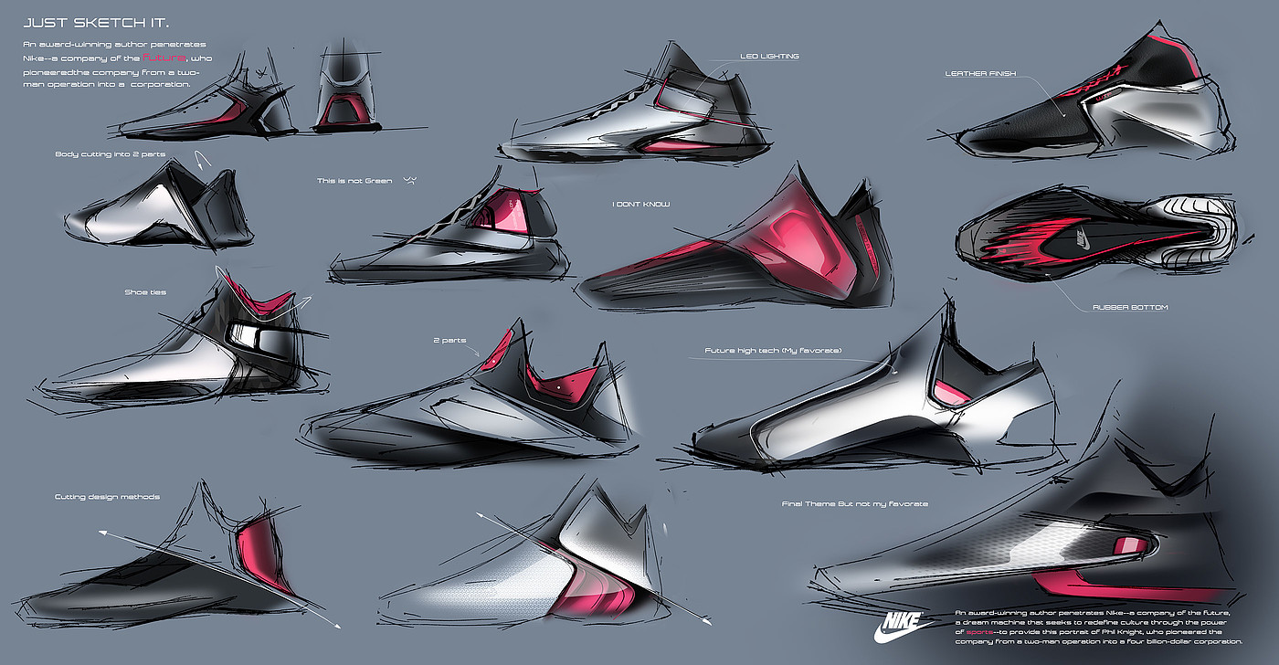 conceptual design，sneakers，Hand drawn，