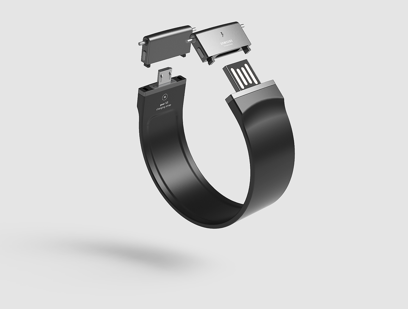 black，Strap design，Intelligent Watch，Charging Strap，