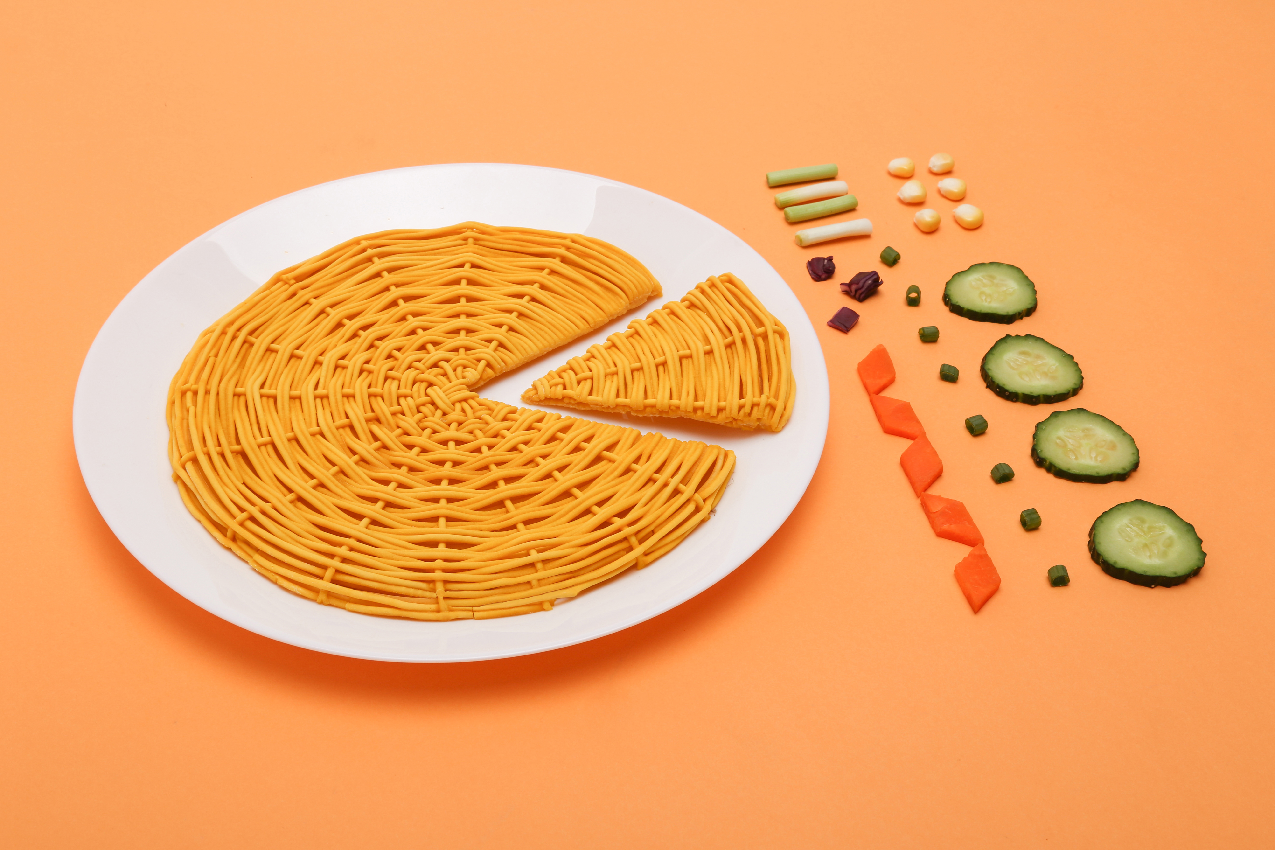 Noodles, weaving, food design，