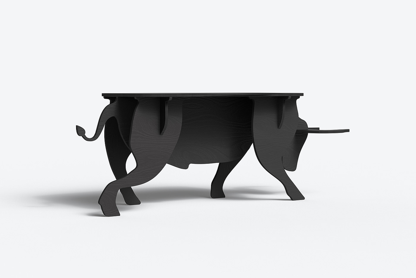furniture design ，Interior design，industrial design，bull，birch，black，Indoor table，OX table，