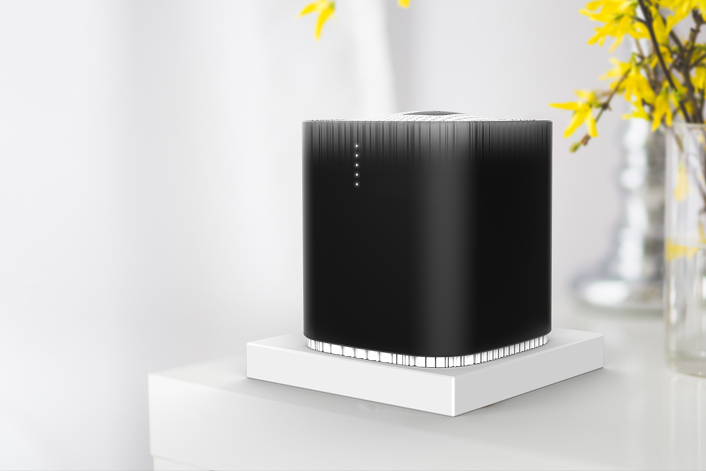 WiFi hub，product design，industrial design，black，Networking hub equipment，WiFi hub concept，