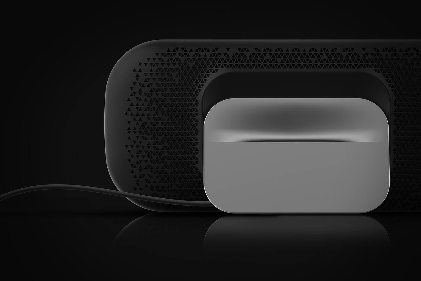 WiFi hub，product design，industrial design，black，Networking hub equipment，WiFi hub concept，