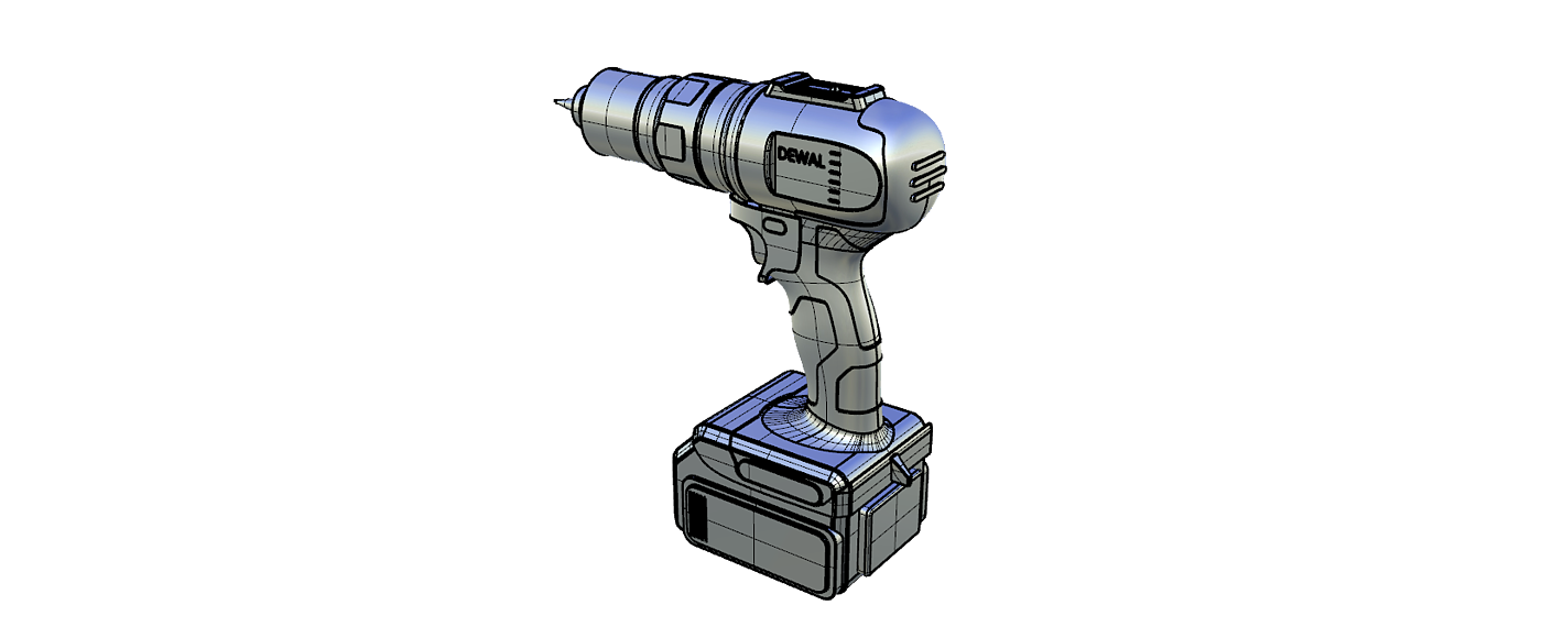 Electric drill，Industry，product，beginner，modeling，