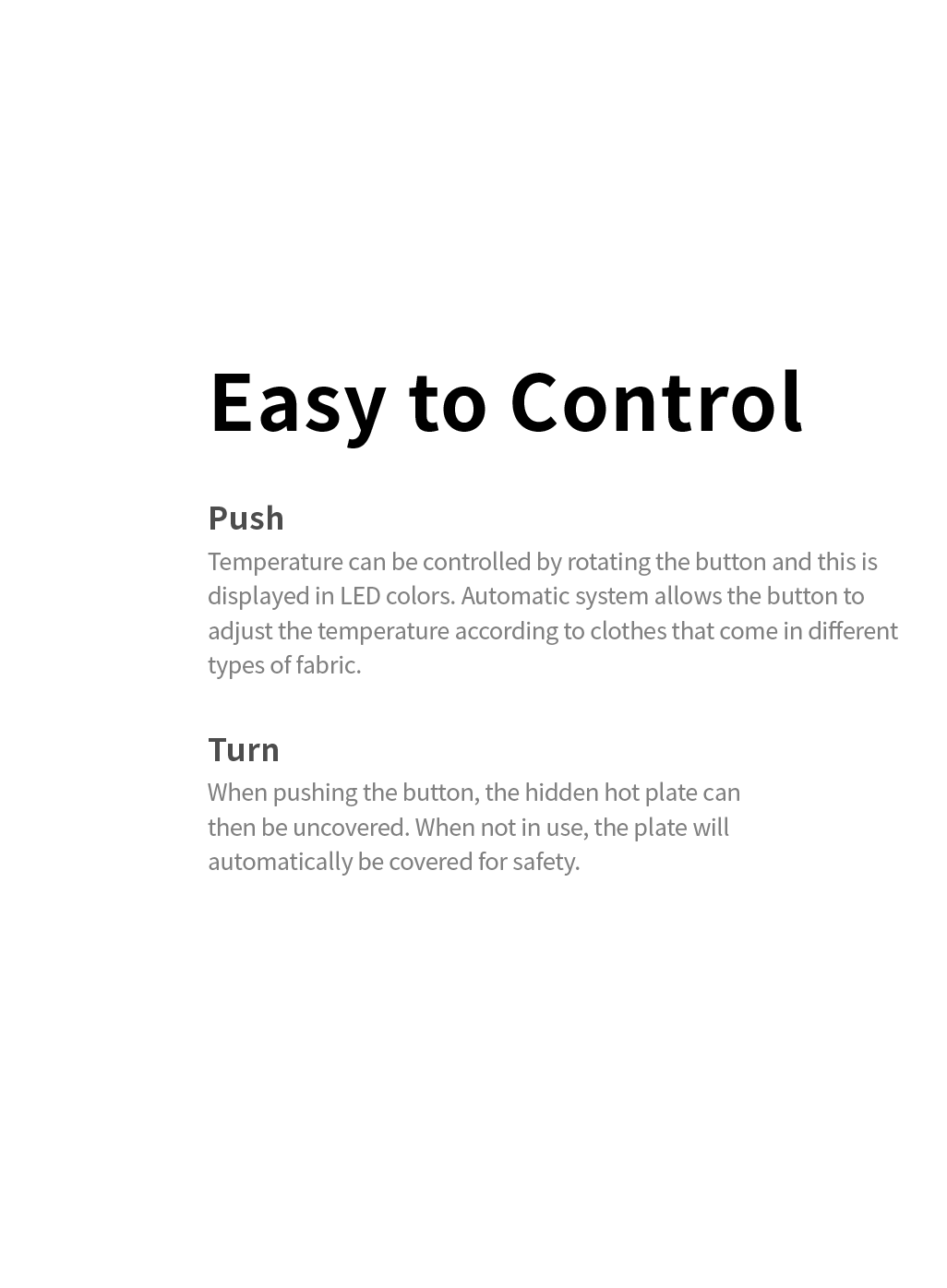 Pushirone，Simplicity，Design，security，Electric iron，