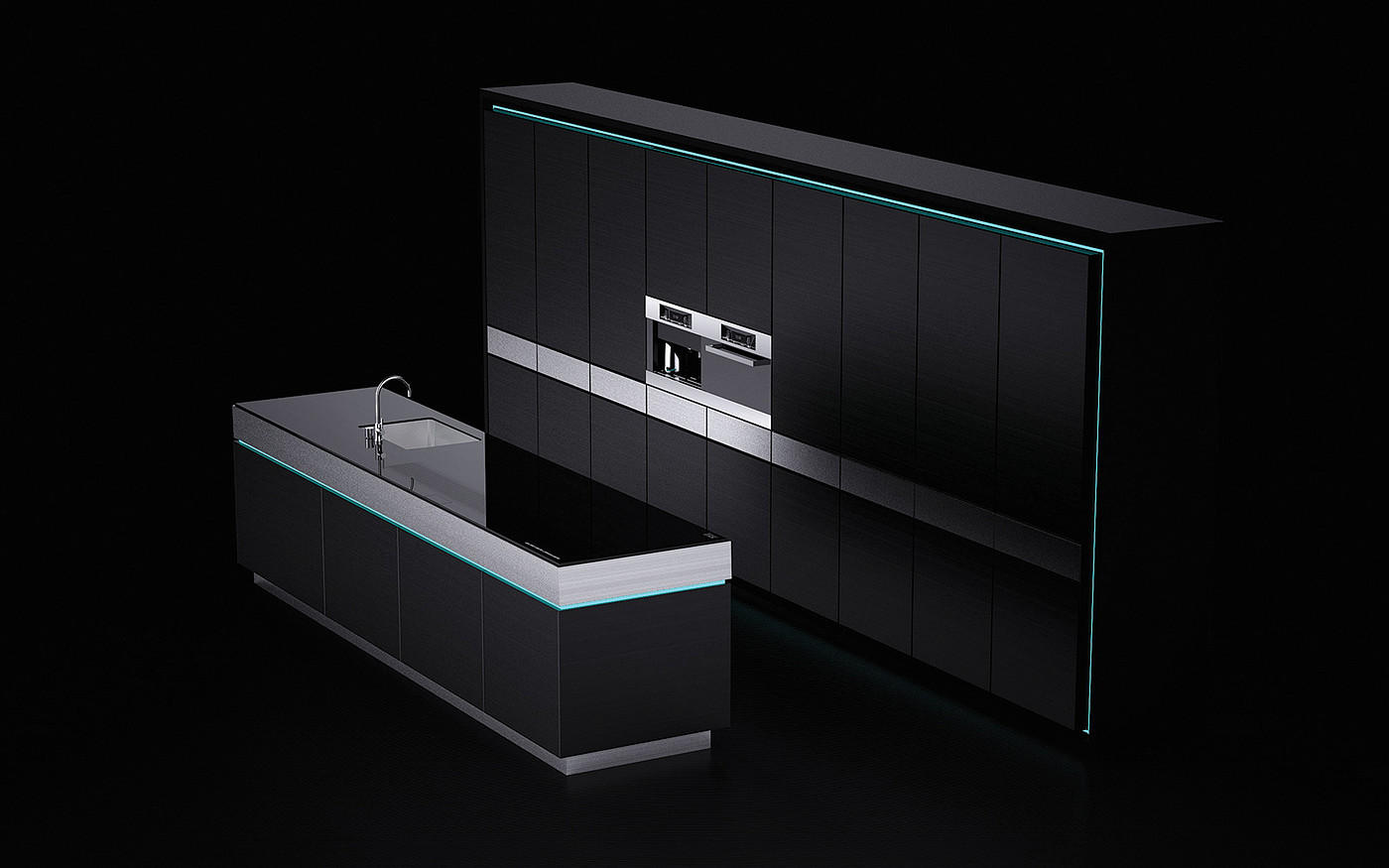 FUSICS，Intelligent kitchen design，black，