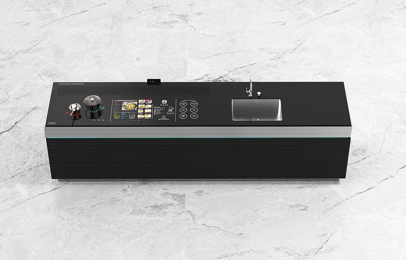 FUSICS，Intelligent kitchen design，black，
