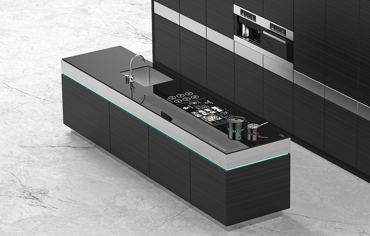FUSICS，Intelligent kitchen design，black，
