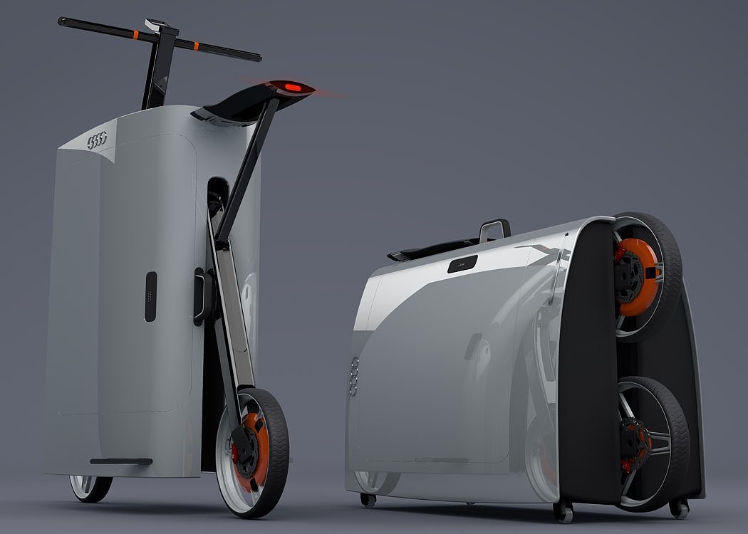 industrial design，product design，Built in electric scooter，originality，Uniqueness，