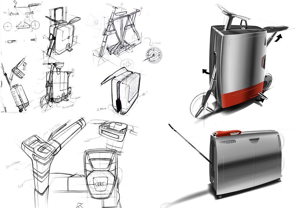 industrial design，product design，Built in electric scooter，originality，Uniqueness，