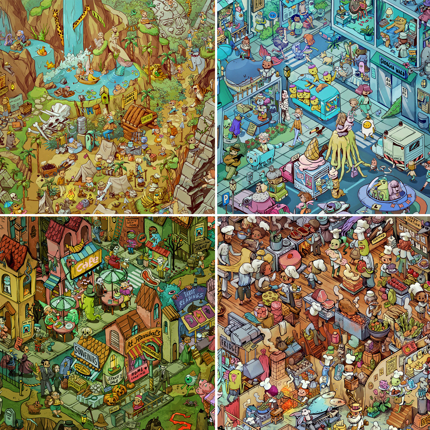 cartoon，children，vision，Stunning，Art，