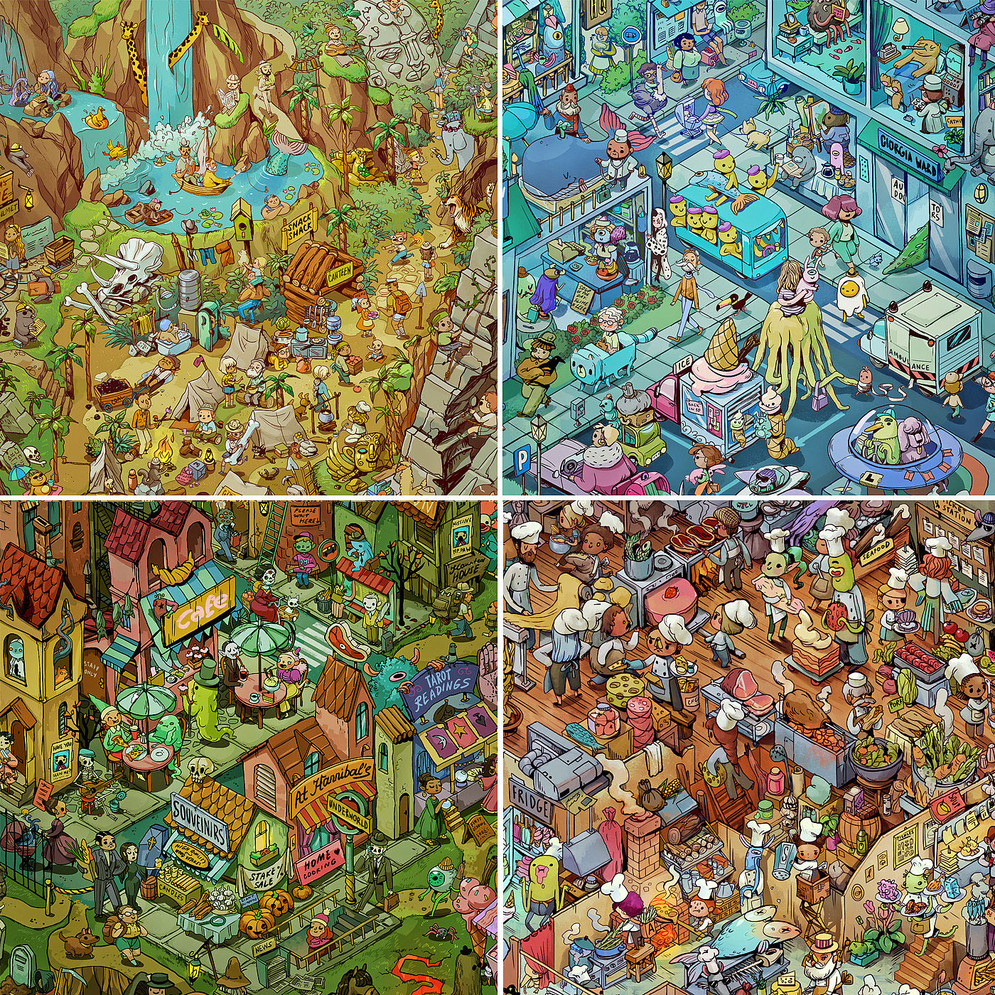 cartoon，children，vision，Stunning，Art，