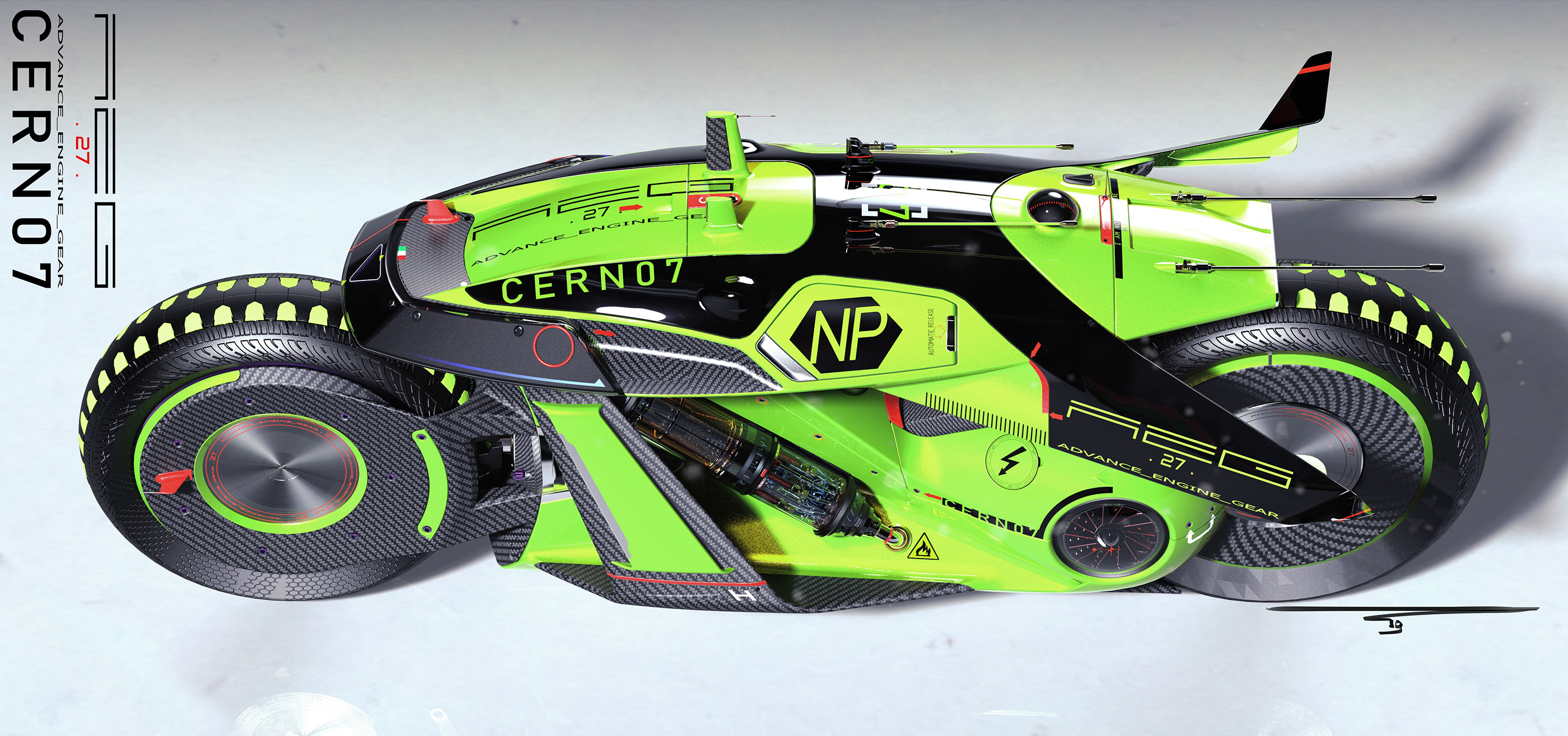 green，motorcycle，CERN07，