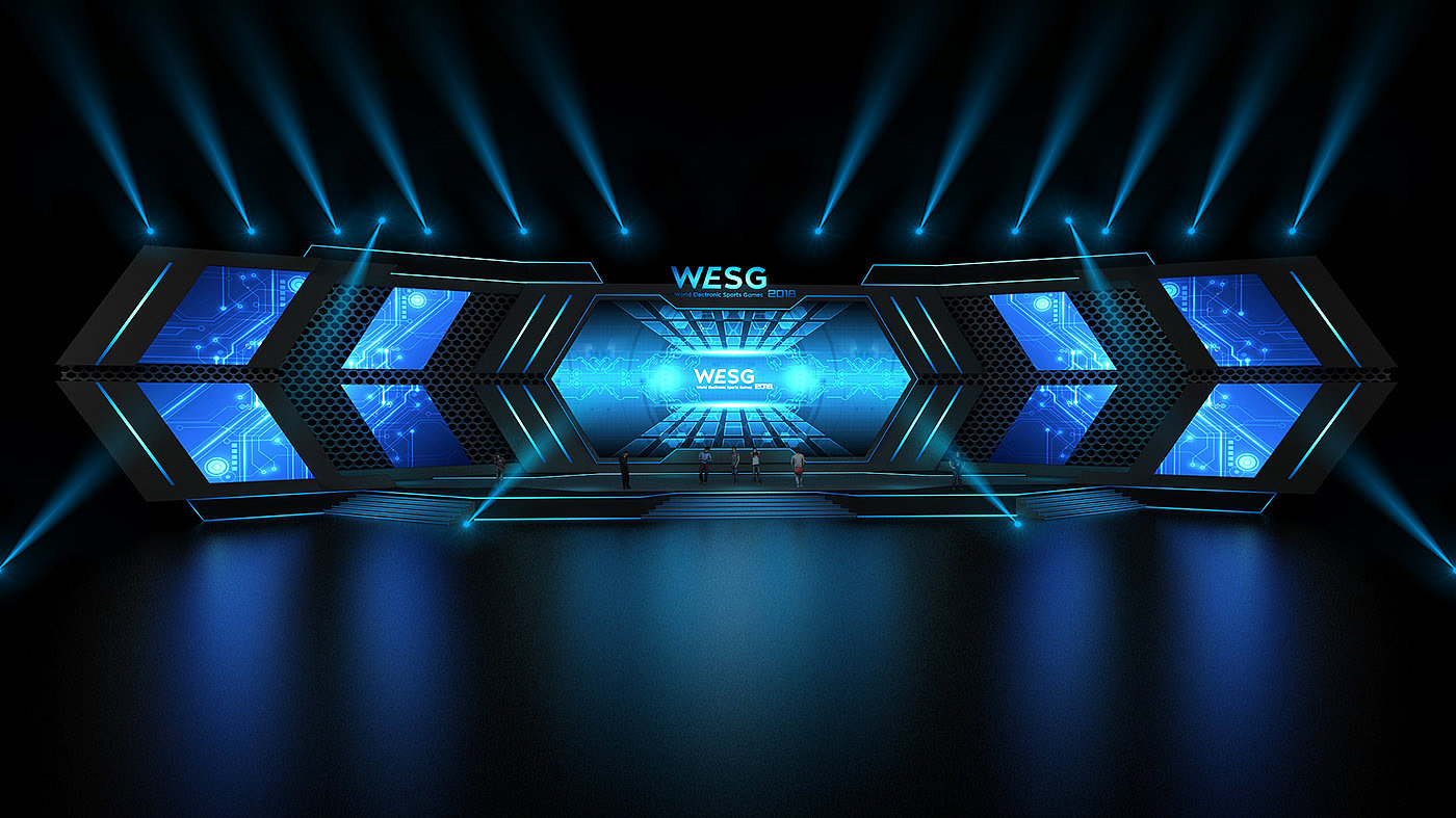 Stage design，WESG，E-sports，stage，Sense of science and technology，stage lighting，