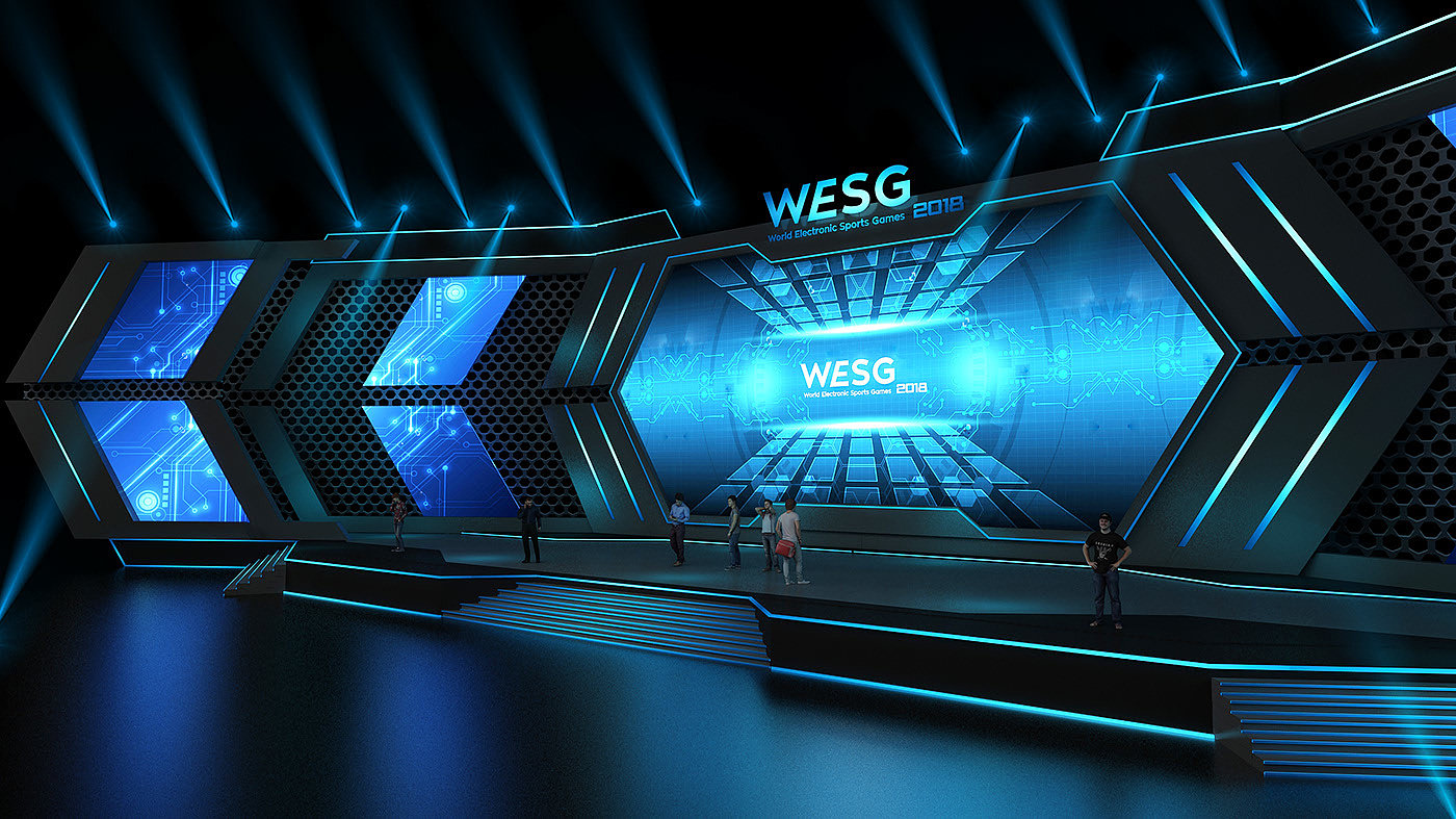 Stage design，WESG，E-sports，stage，Sense of science and technology，stage lighting，