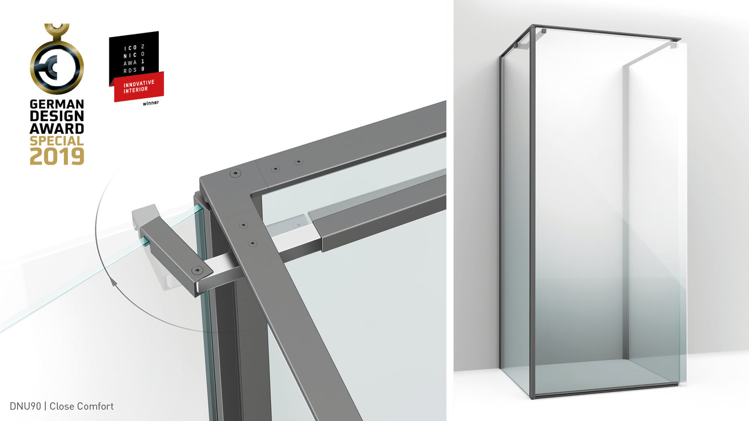 bluesanitary，2019 red dot product design award，Red dot award，reddot，DN Series，Shower，frame，Gas spring，