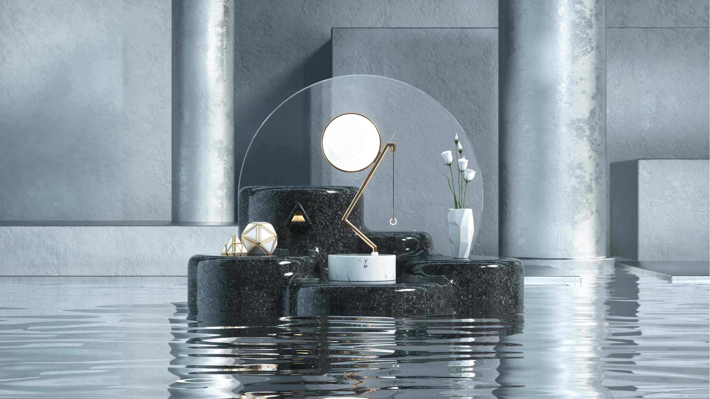 product design，month，Desk lamp，