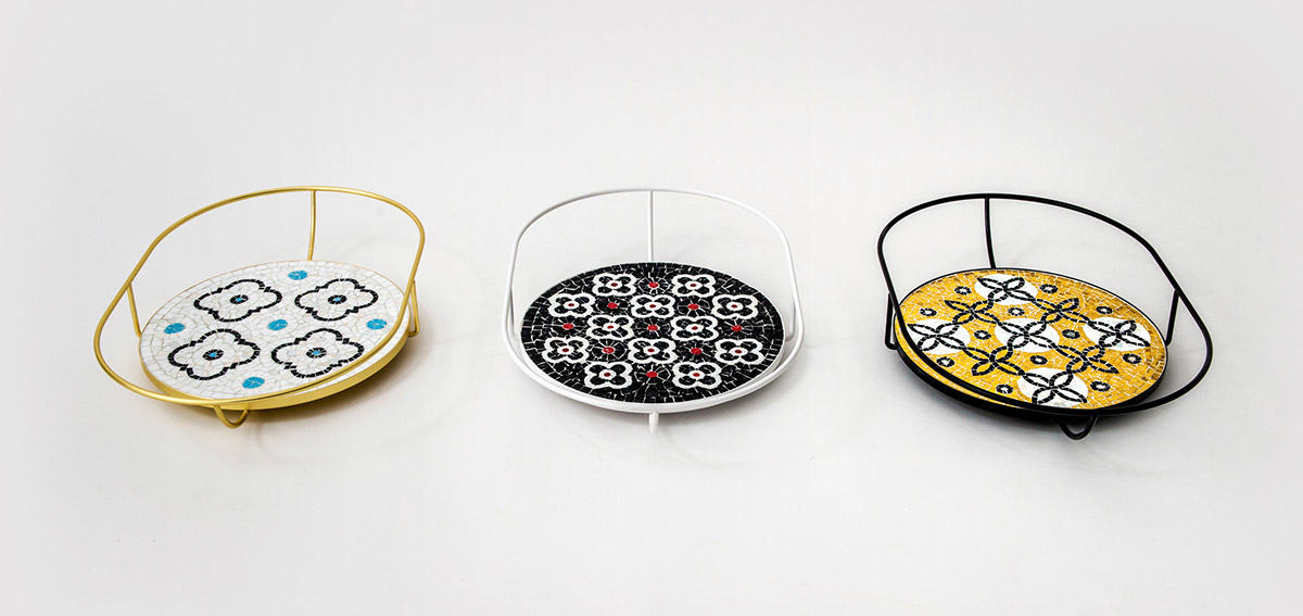 Tray，Mosaic technology，Tuscan process，Geometric pattern，