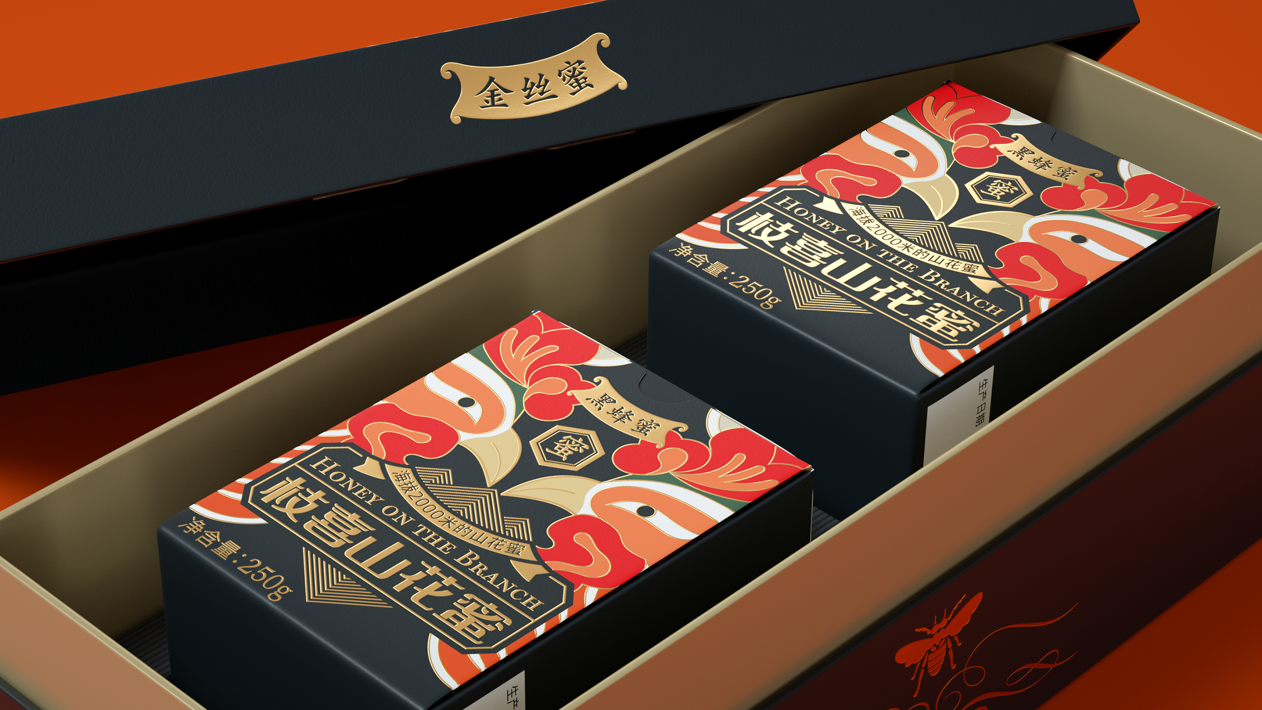 Honey，Gift box，packing，bottle，