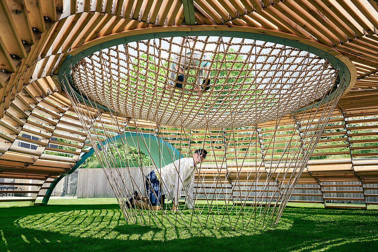 Hammock，to climb，Outdoor installation，Free exploration，woodiness，Interactive scene，Game device，