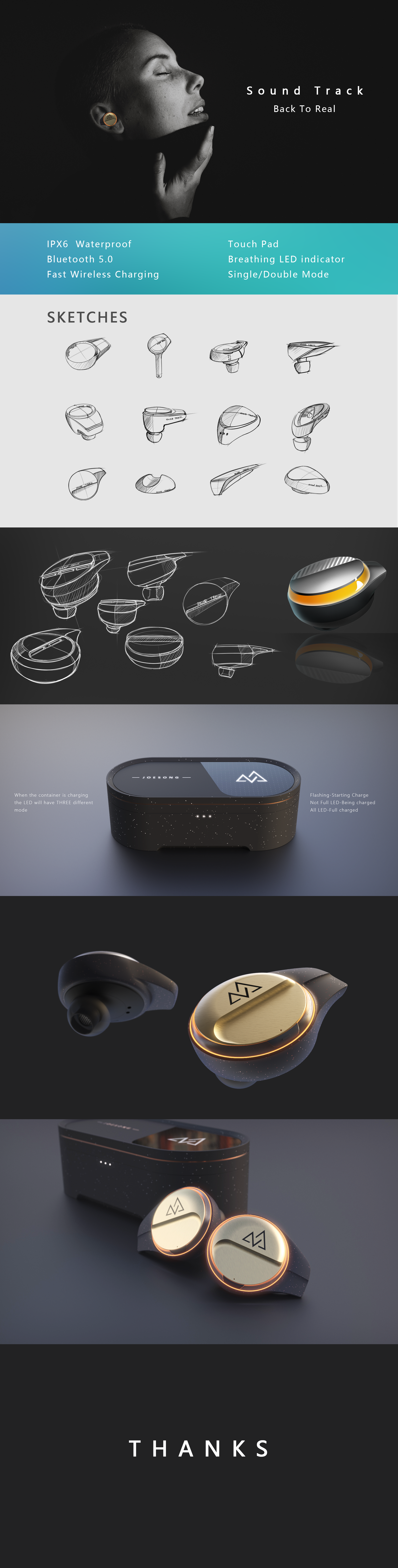 headset，wireless，Bluetooth，music，Hand drawn，Render，product，Digital，