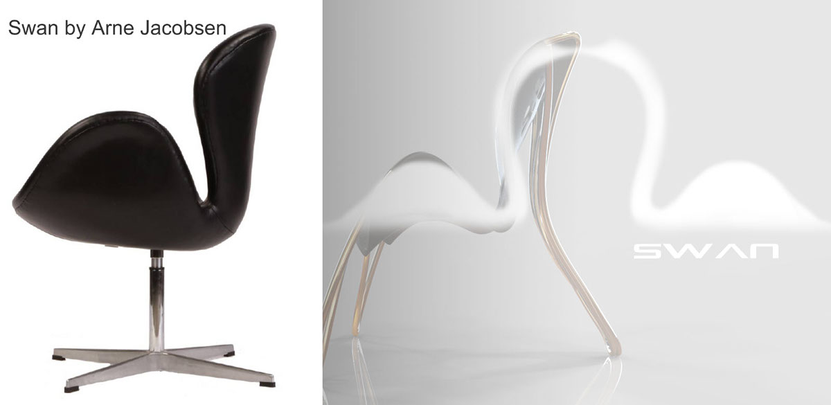 chair，MANTIS，Office seat，swan，streamline，Three legged Swan chair，