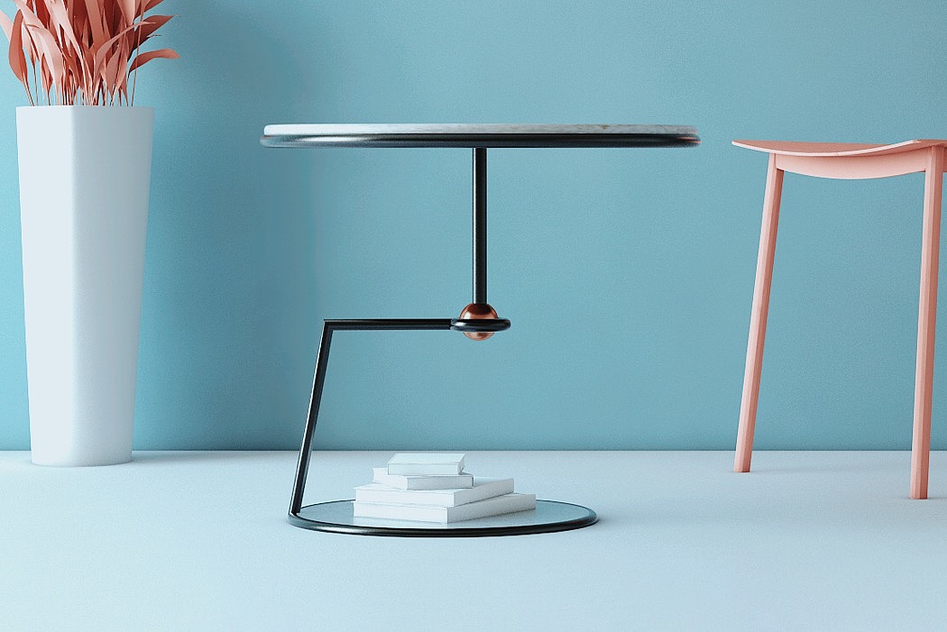 Side table，The Seron，Metal，Marble，balance，