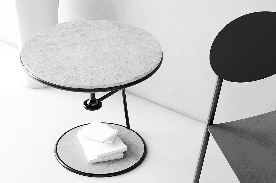 Side table，The Seron，Metal，Marble，balance，