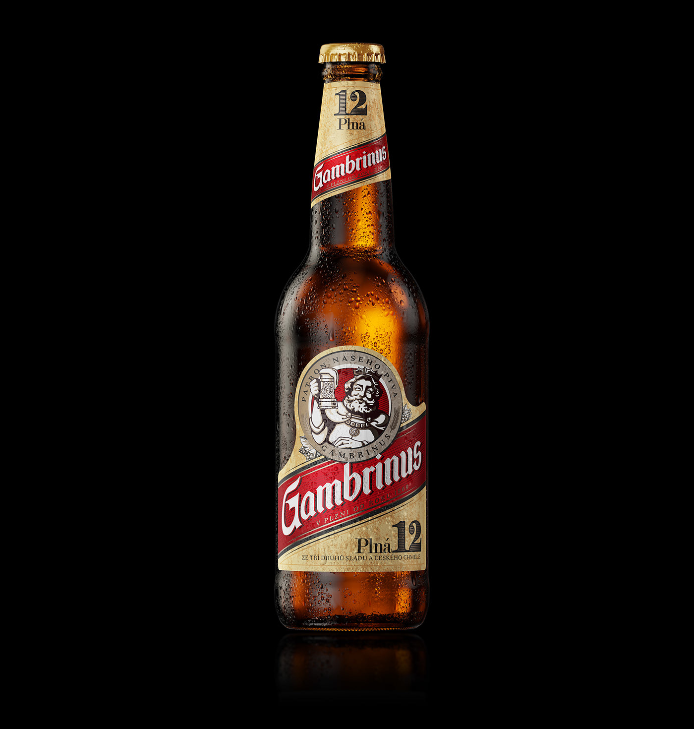 Glass rendering，cgi，The wine bottle，Gambrinus，